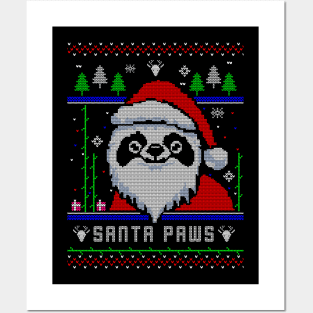 Santa Paws Chritsmas Panda Posters and Art
